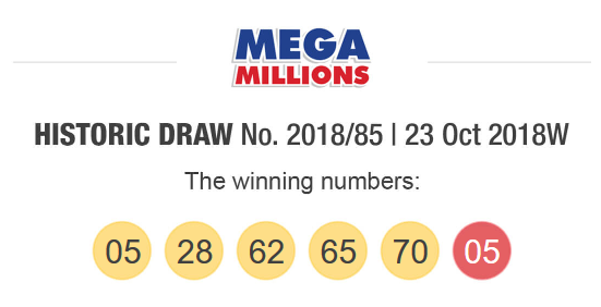 amerikansk megamillions lotteri historisk tegning 23 oktober 2018 1.6 milliarder jackpot
