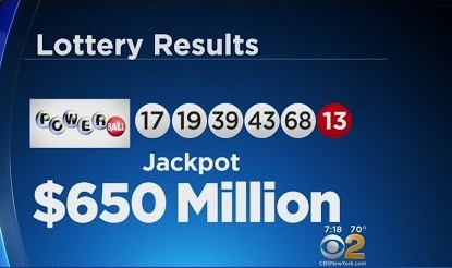 Lassen Sie uns Powerball Lotterie 650 Millionen Dollar Jackpot spielen