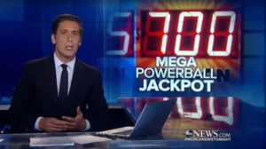 Teilnahme an der amerikanischen Lotterie Powerball 700 Millionen Dollar Jackpot heute gewonnen werden